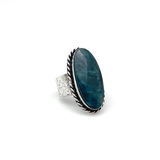 Handcrafted Kashi Semiprecious Stone Ring - Apatite