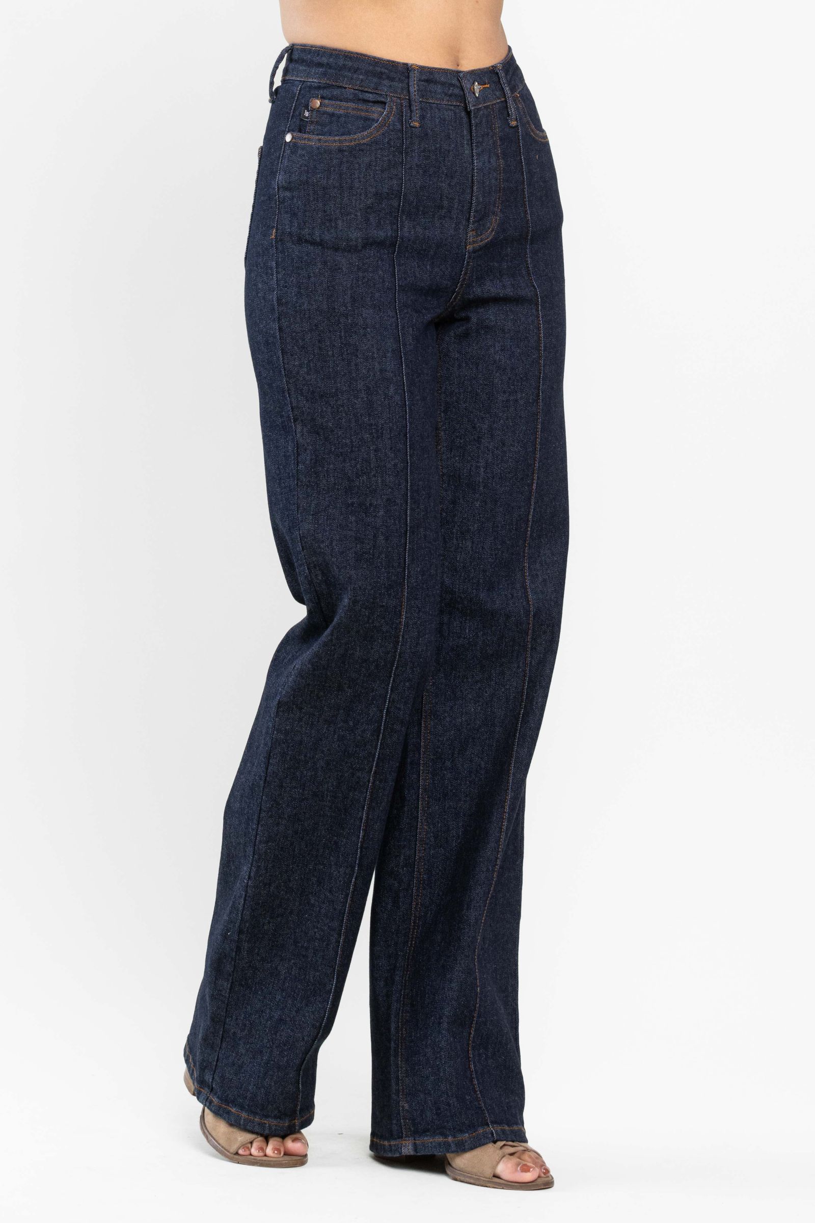 High Waist Front Seam Wide Leg Jeans Judy Blue