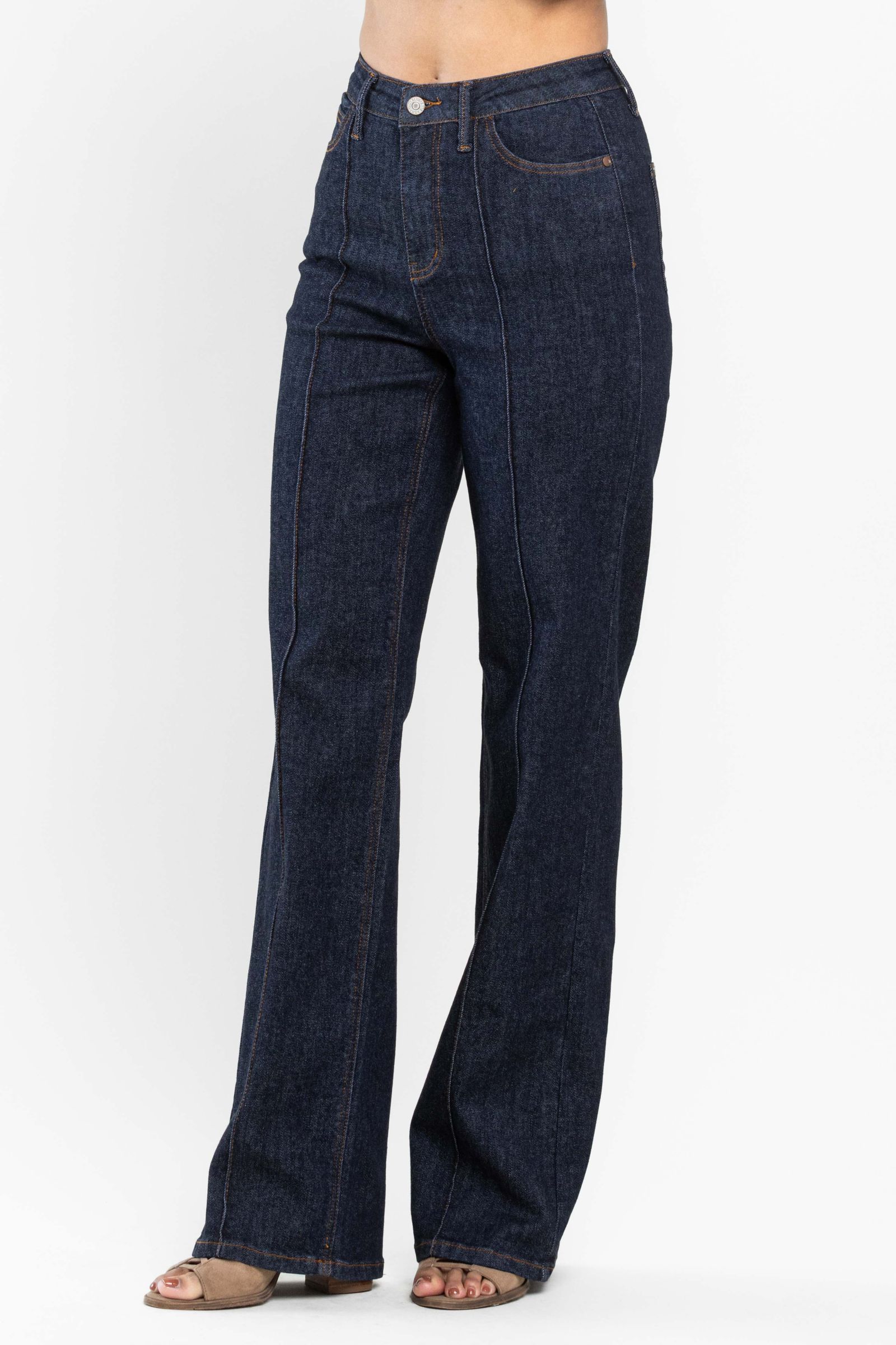 High Waist Front Seam Wide Leg Jeans Judy Blue