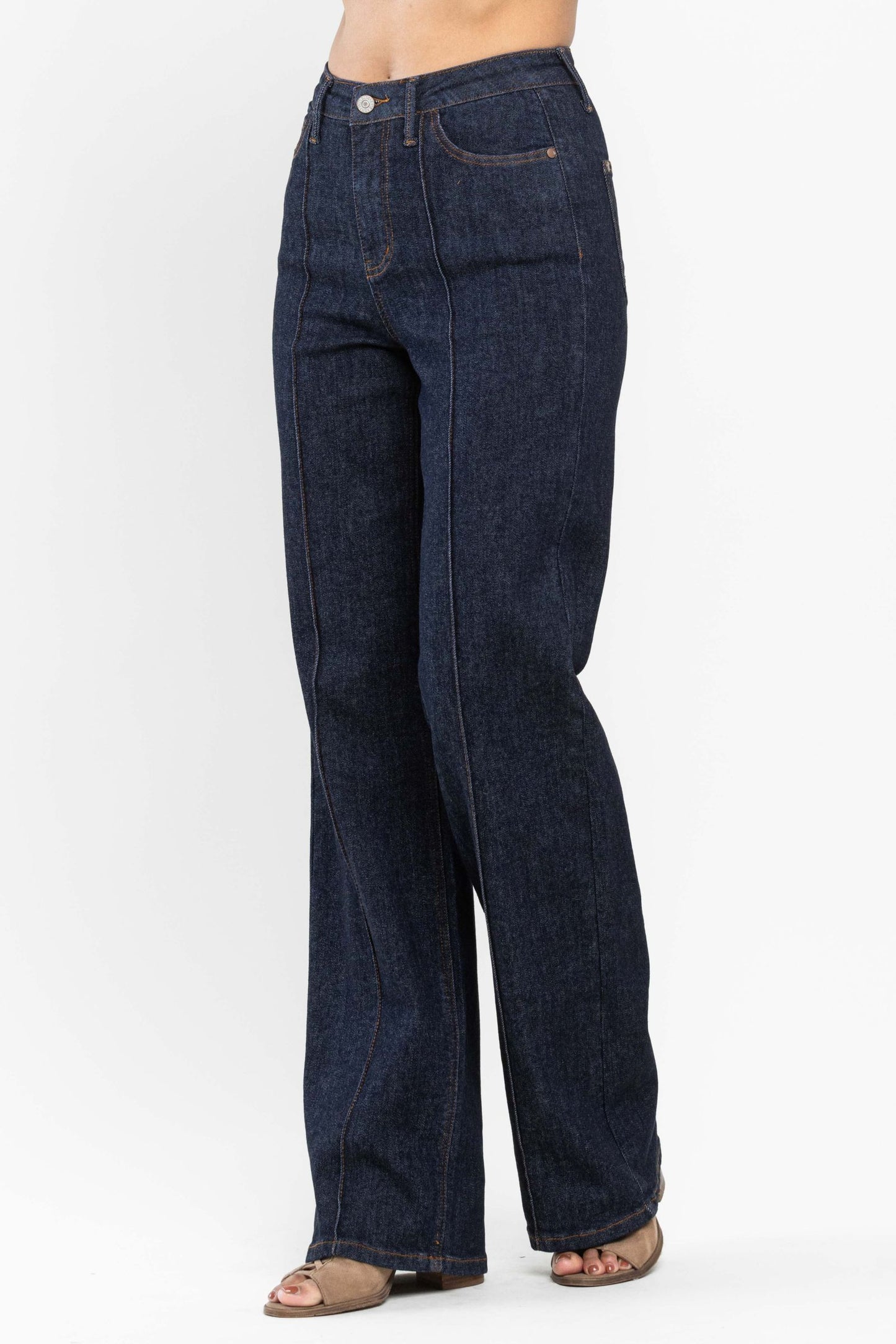 High Waist Front Seam Wide Leg Jeans Judy Blue