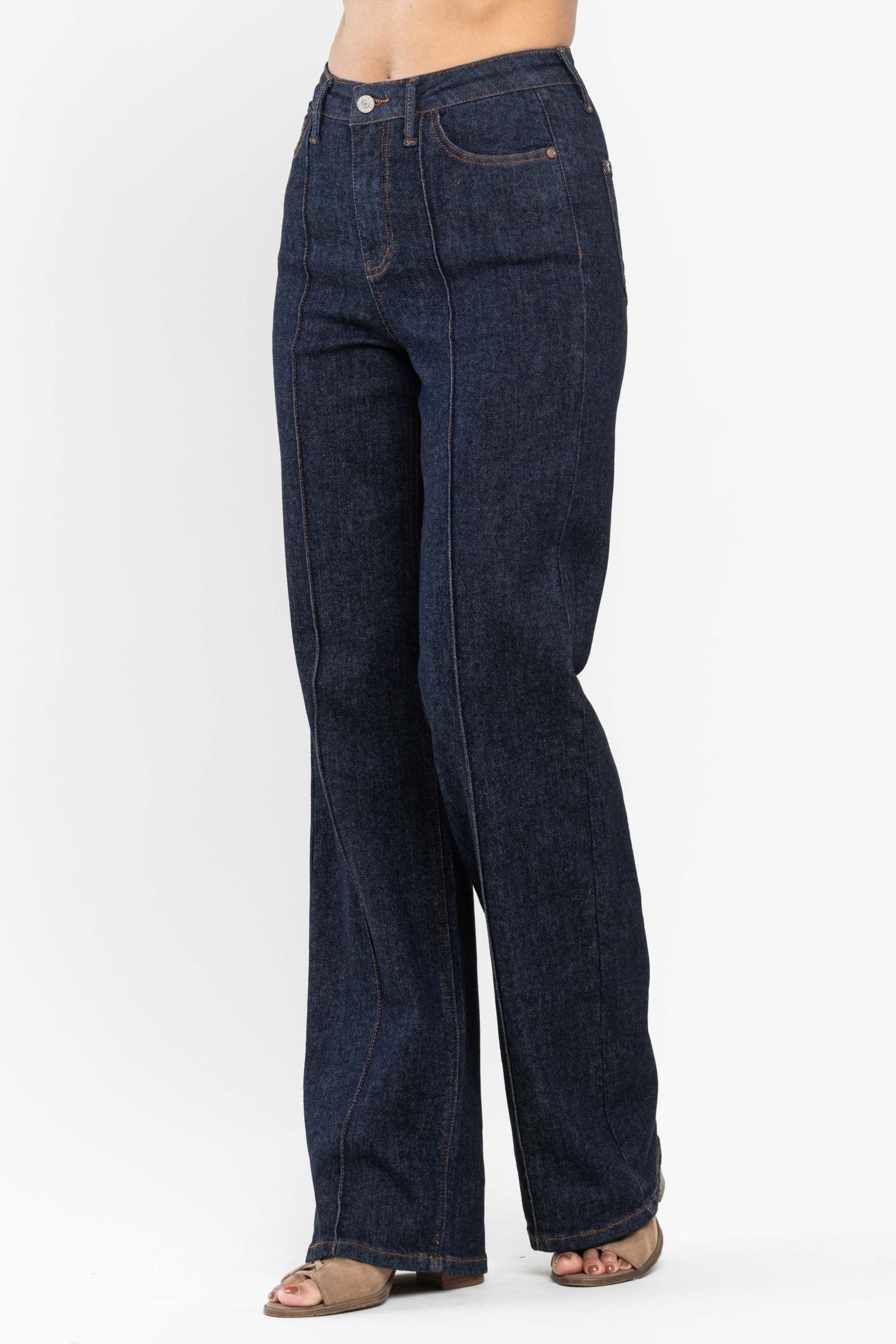 High Waist Front Seam Wide Leg Jeans Judy Blue