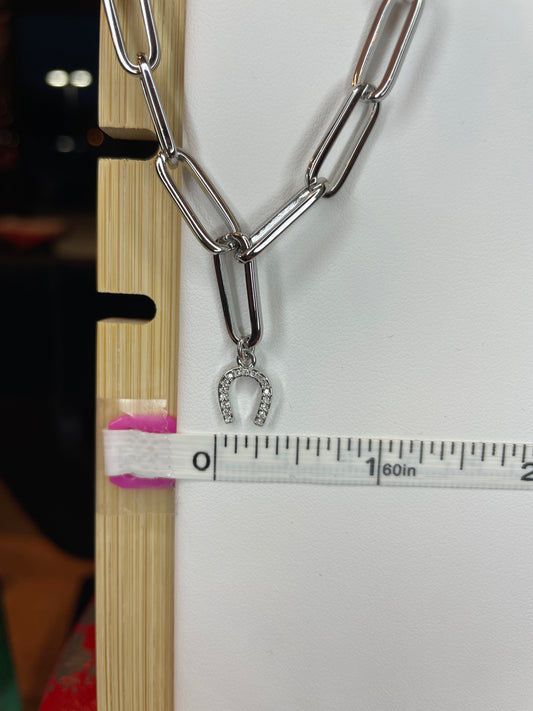 Medium Crystal Studded Horse Shoe Charm