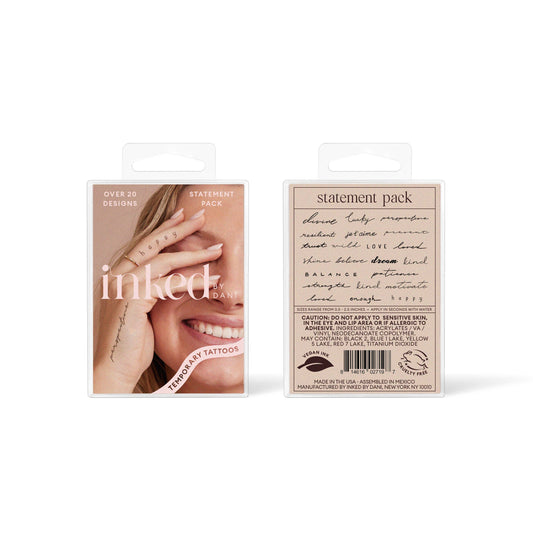 Statement Temporary Tattoo Pack INKED by Dani