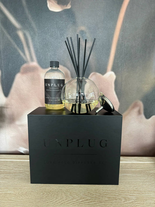 Luxe Reed Diffuser I Oil Diffuser Set Unplug Soy Candles