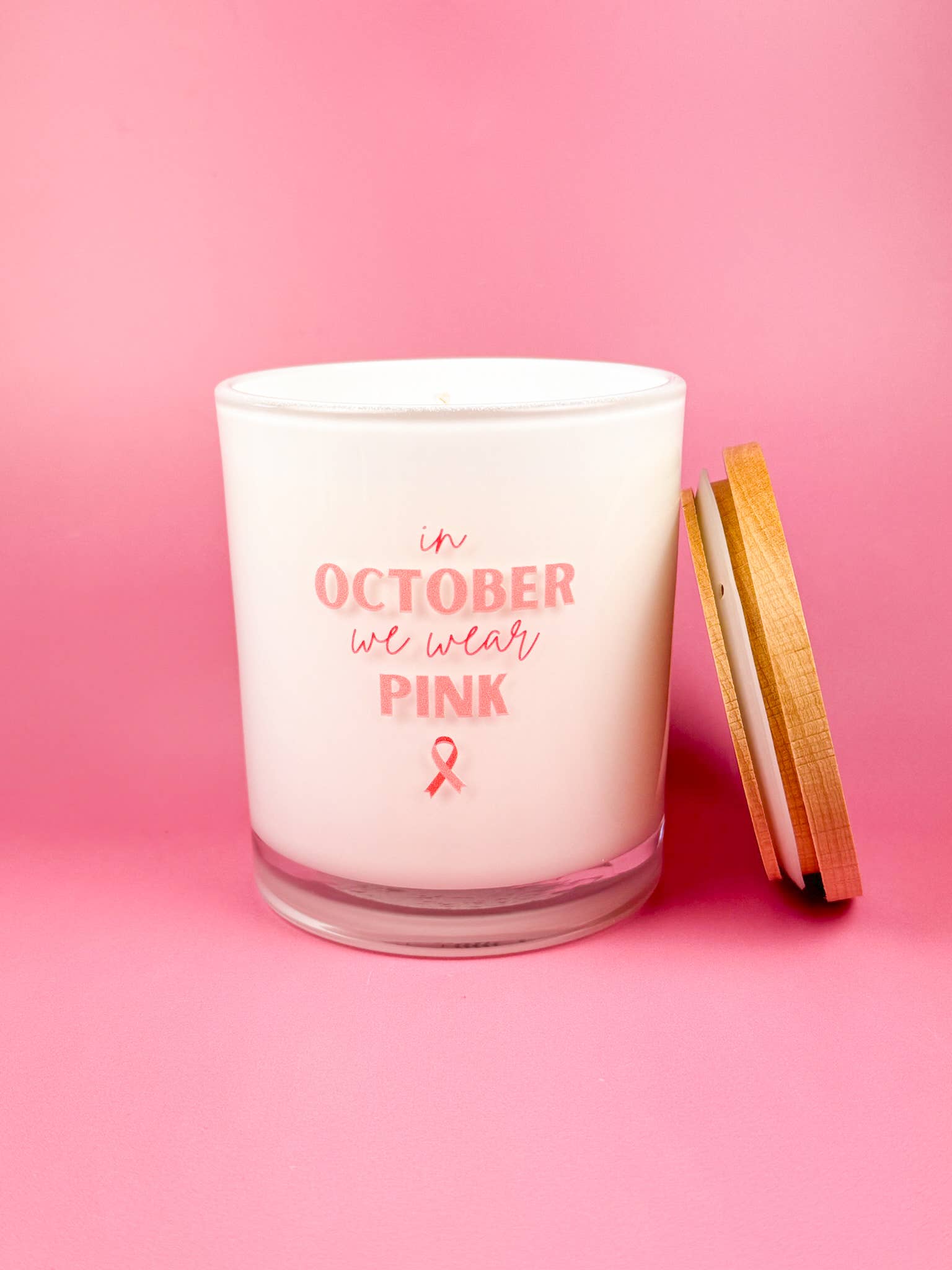 October We Wear Pink- Breast Cancer Soy Candle Unplug Soy Candles
