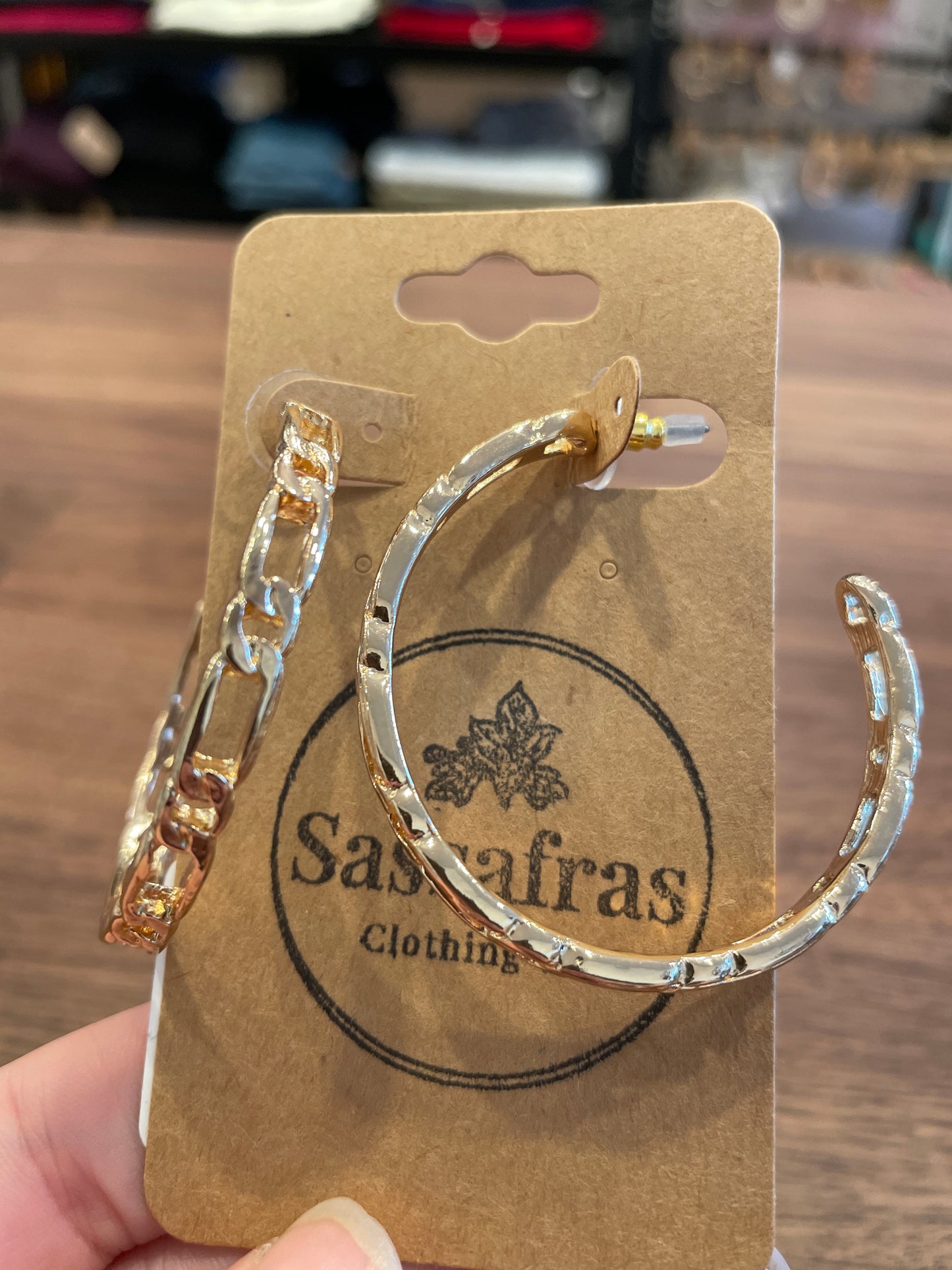 Chain Hoop Earrings Golden Stella