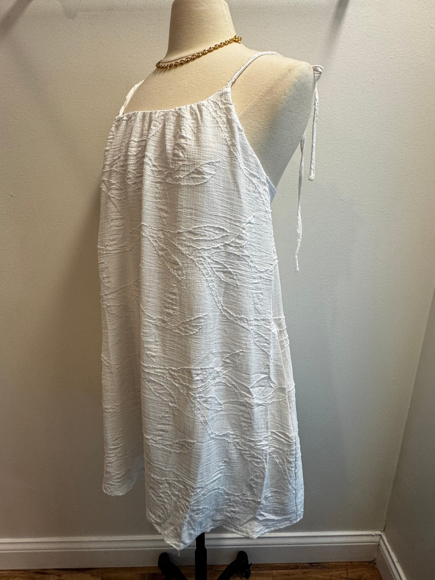 Flowy Woven Jacquard Cami Dress