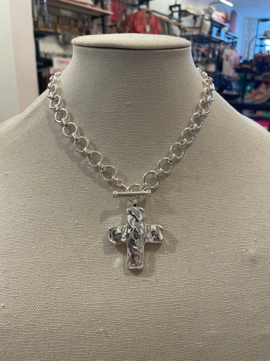 Byzantine Cross & Chain Toggle Necklace Set