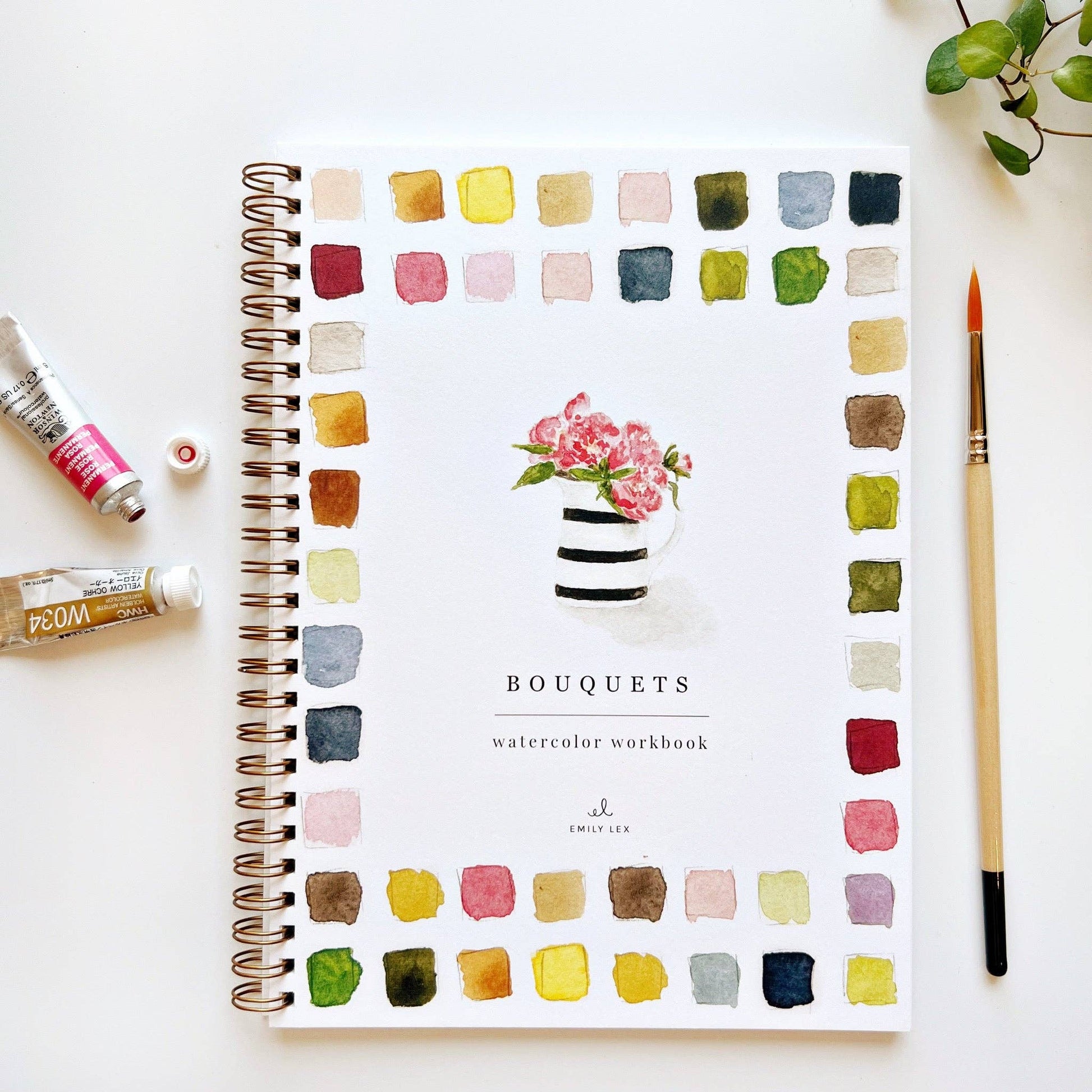 Bouquets watercolor workbook emily lex studio