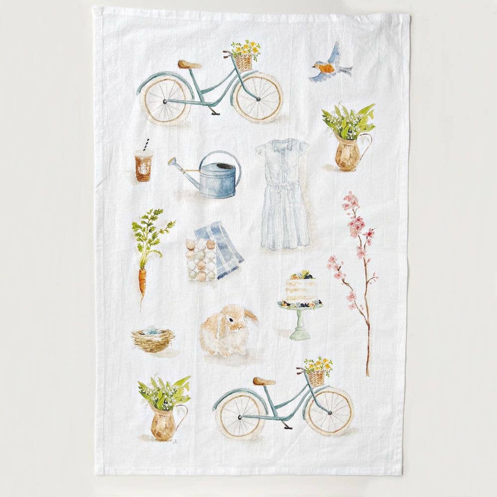 Springtime tea towel emily lex studio