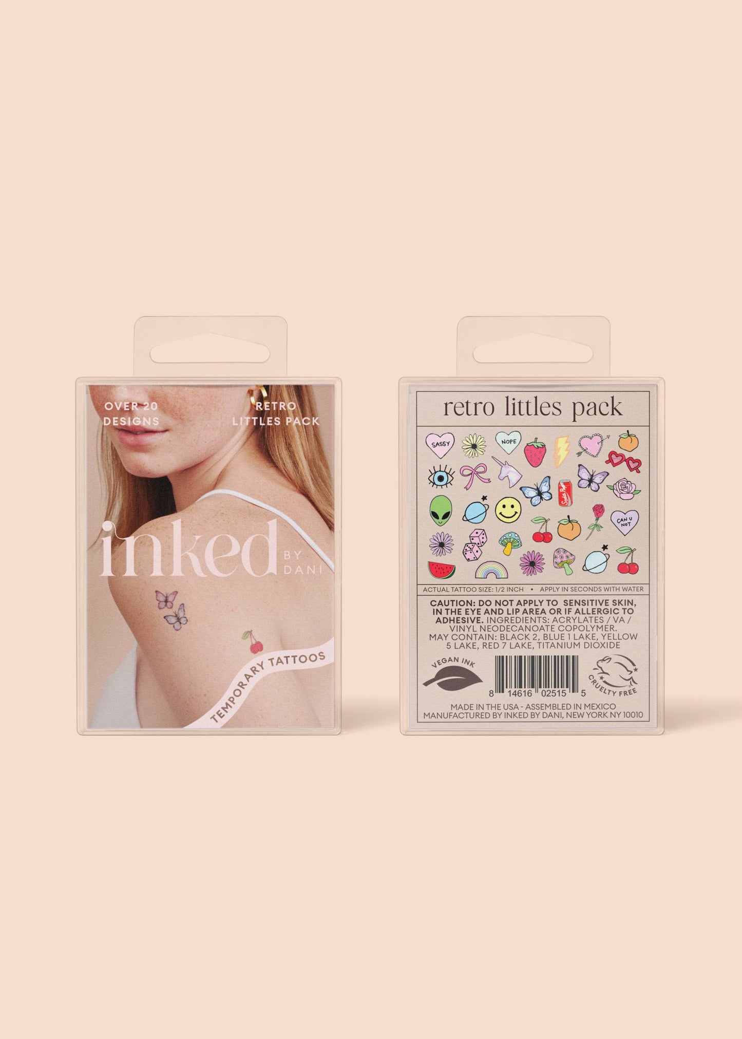 Retro Littles Temporary Tattoo Pack INKED by Dani