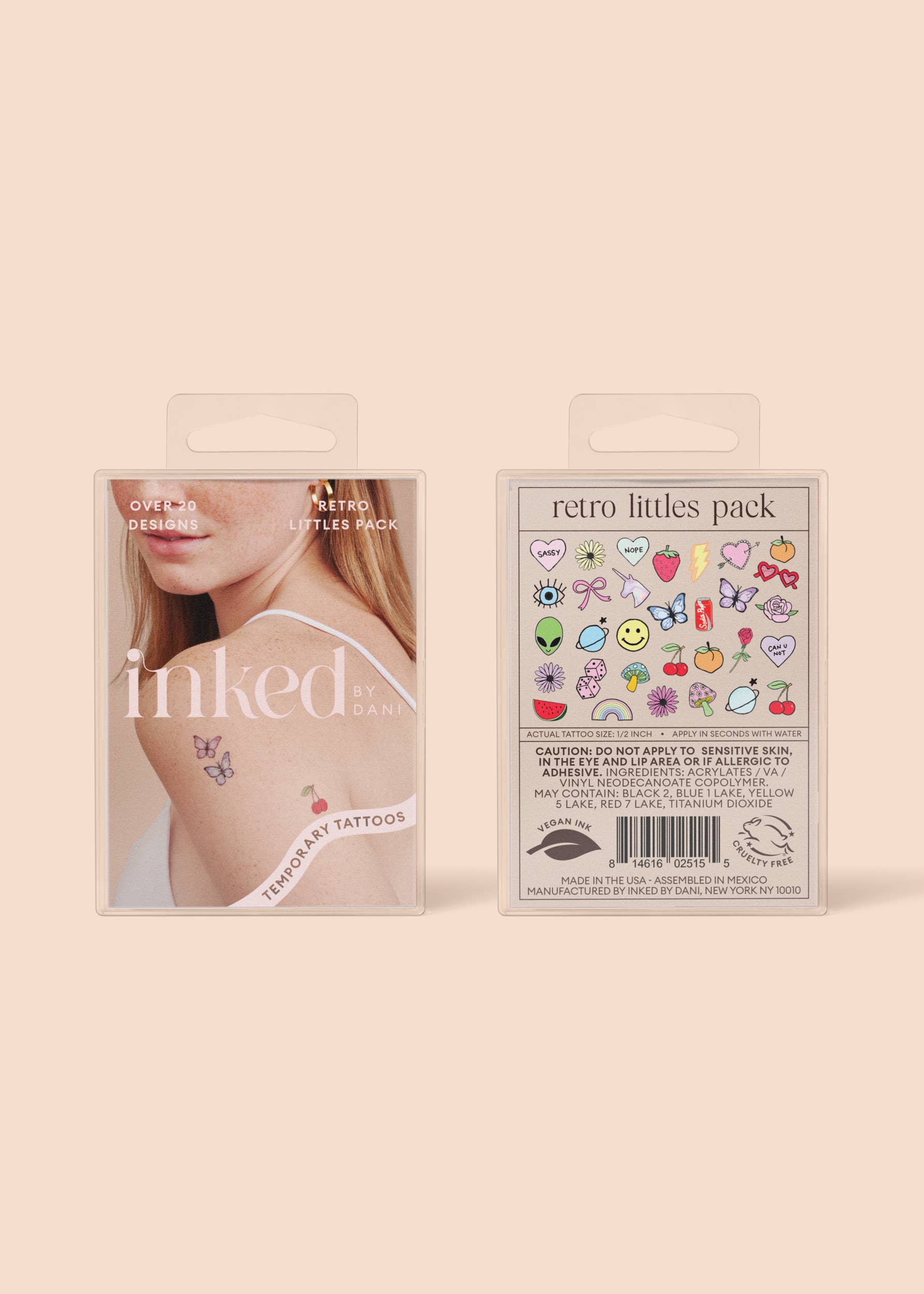 Retro Littles Temporary Tattoo Pack INKED by Dani