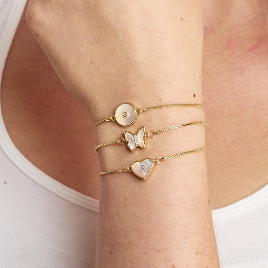 Pearlescent Adjustable Rhinestone Bracelet Two's Company