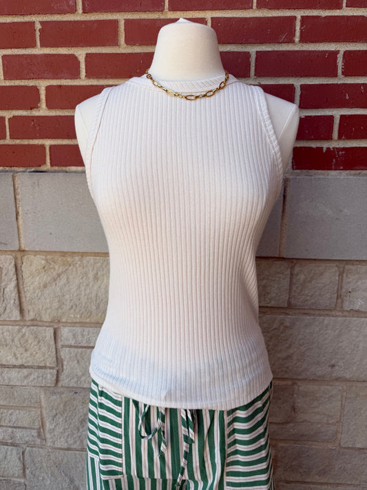 Ribbed Halter Tank