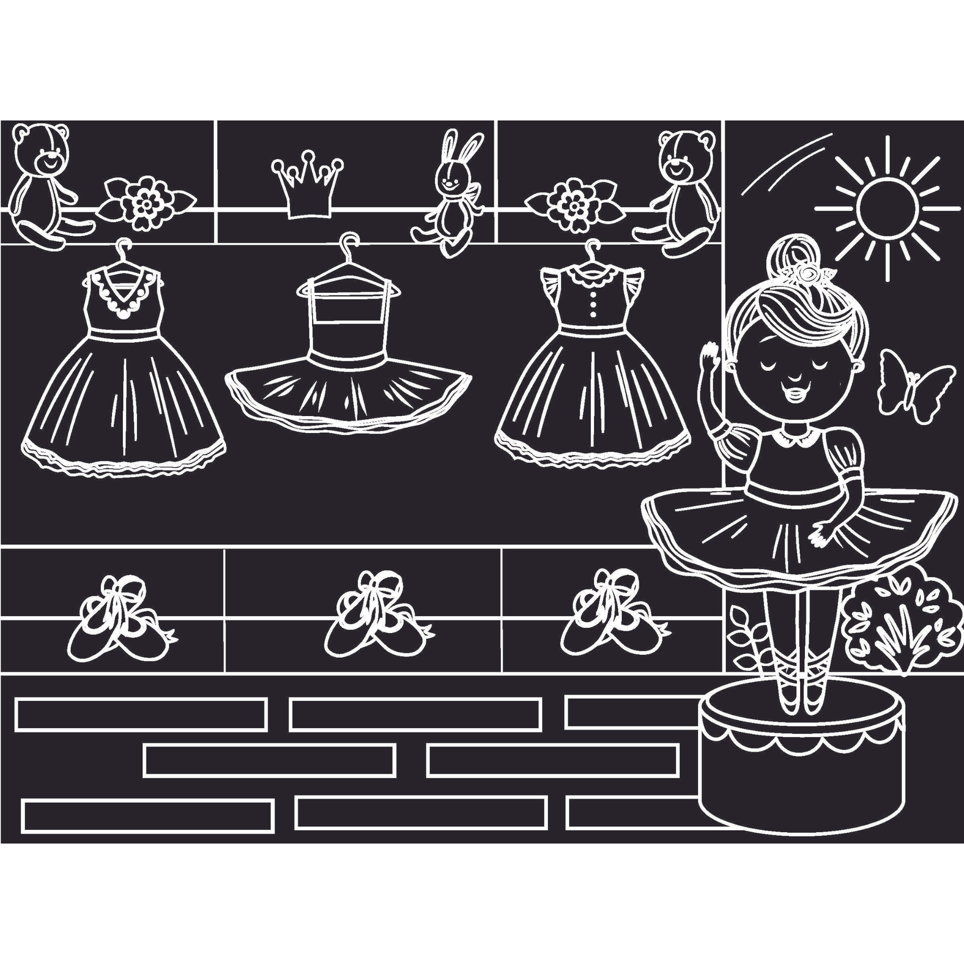 Chalkboard Ballerina Travel Mat Set Imagination Starters