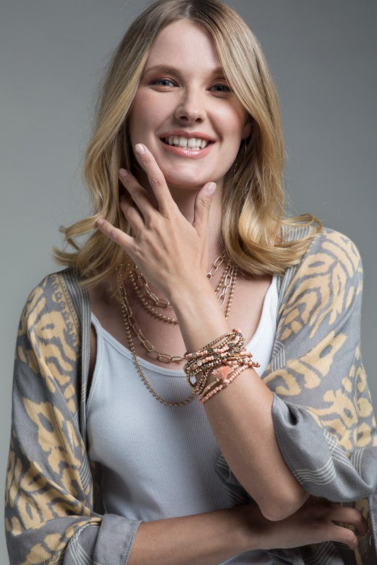 Layered Mixed Bead Stretch Bracelet Set URBANISTA