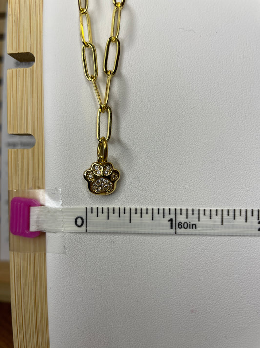 Medium Crystal Paw Print Charm The Charm Bar Company