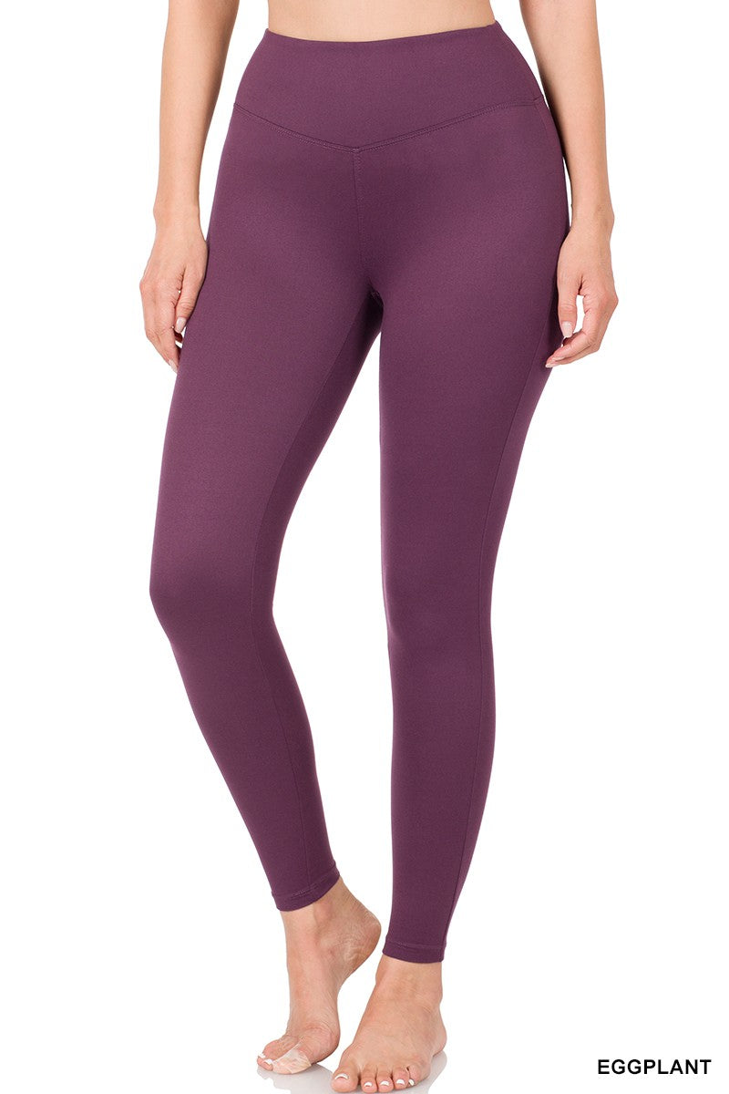 Premium Microfiber Wide Waistband Leggings Zenana