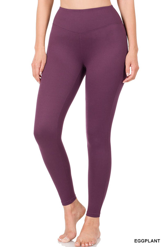 Premium Microfiber Wide Waistband Leggings Zenana