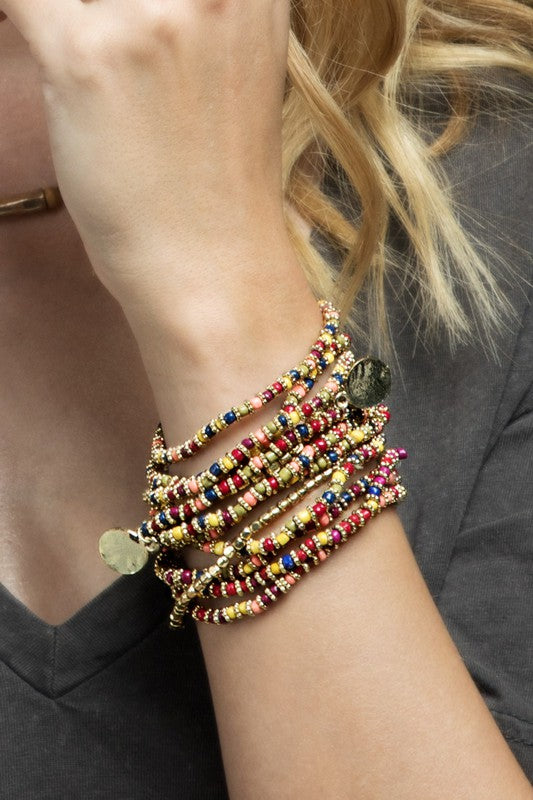 Multi Tone Seed Bead Bracelet Set URBANISTA