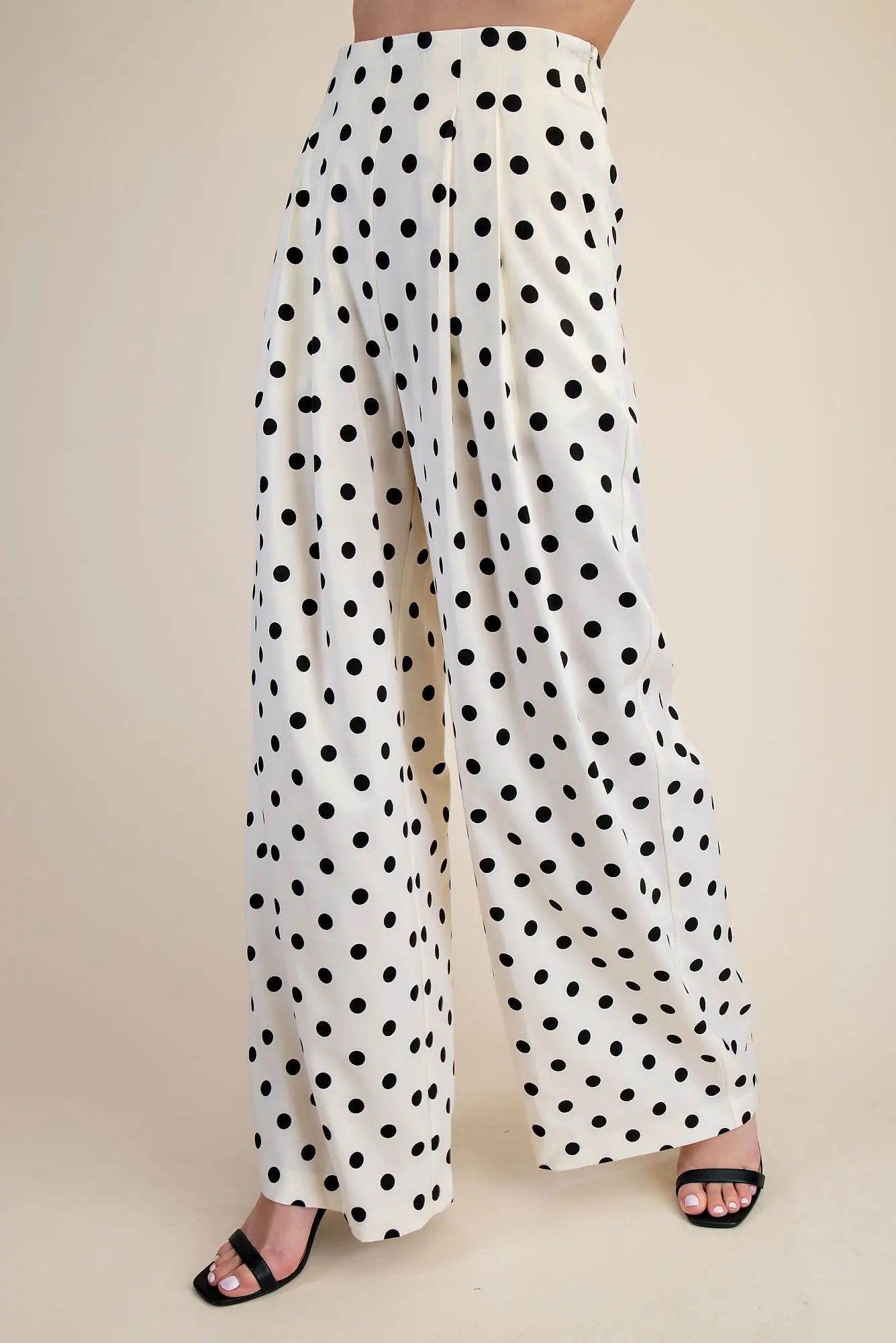 Pleated High-Waisted Wide Pants
