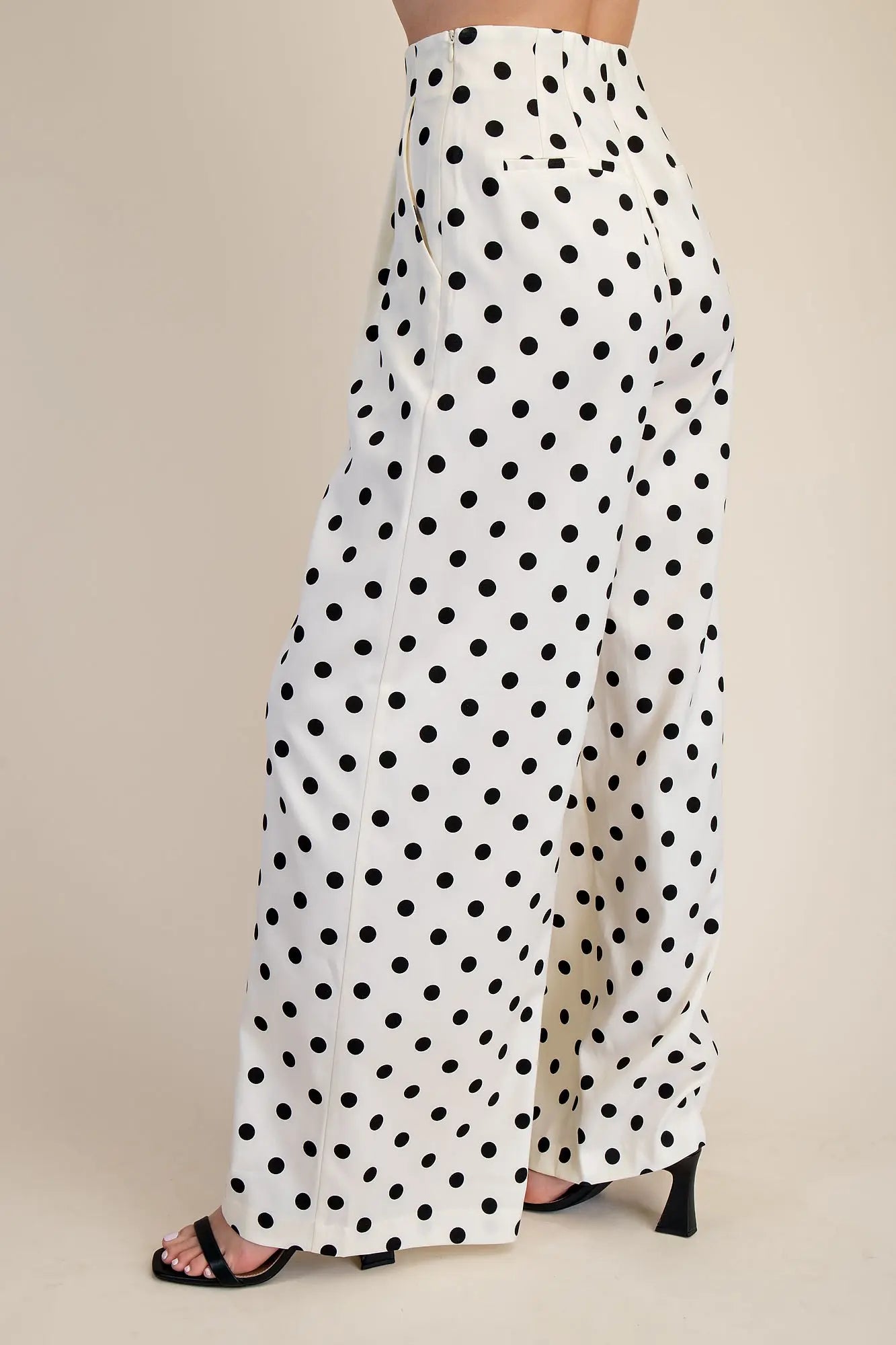 Pleated High-Waisted Wide Pants