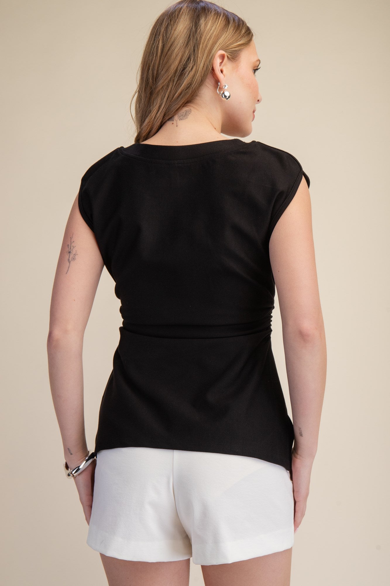 Side Gathered Fitted Top