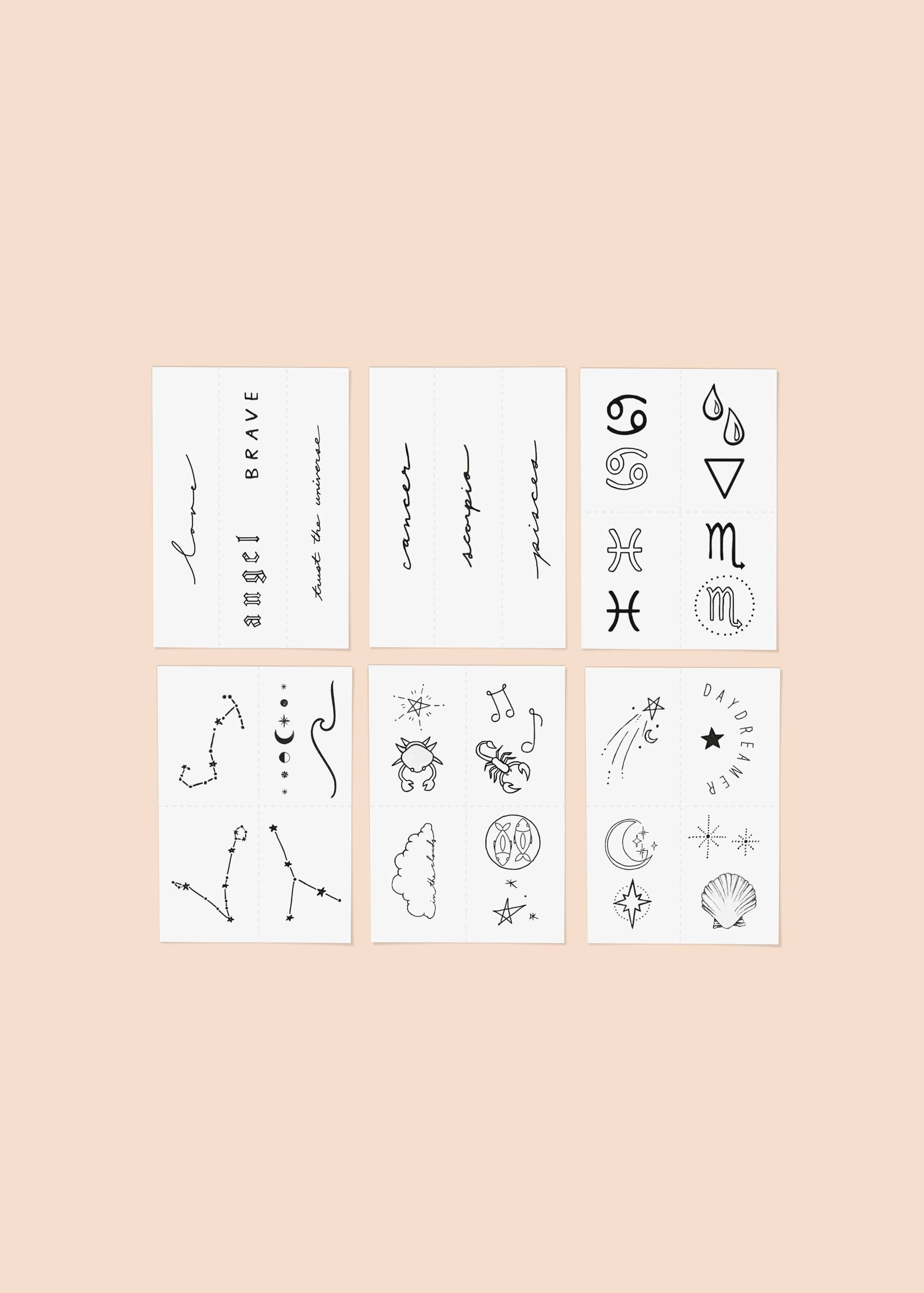 Zodiac Collection: Water Signs Temporary Tattoo Pack INKED by Dani