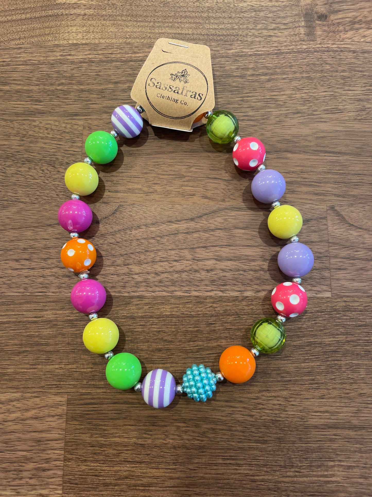 Kids Neon Rainbow Bubblegum Bead Necklace The Twinkled Twig