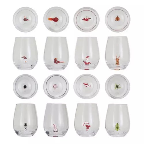 Holiday Icons Stemless Wine Glass