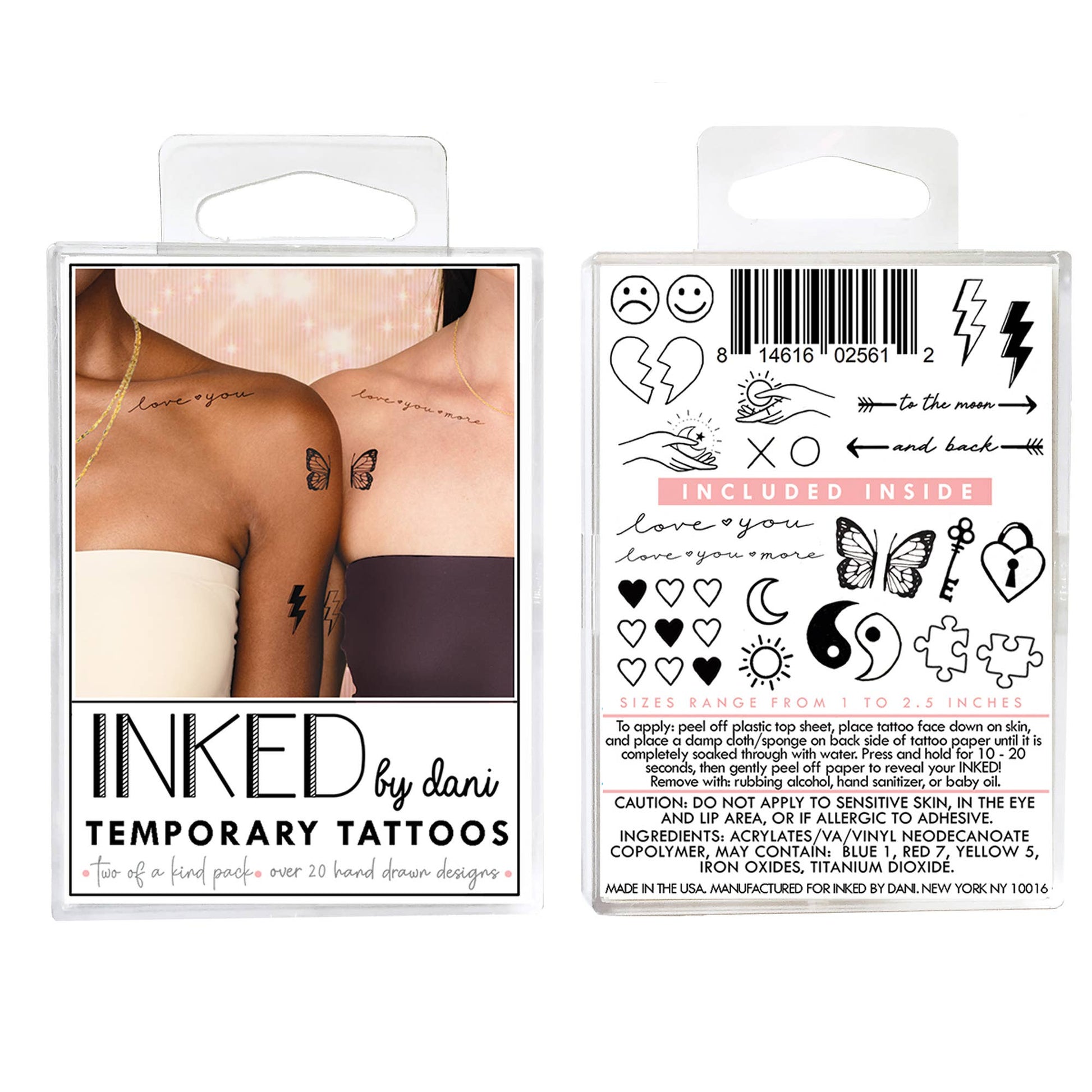 Two of A Kind Temporary Tattoo Pack INKED by Dani
