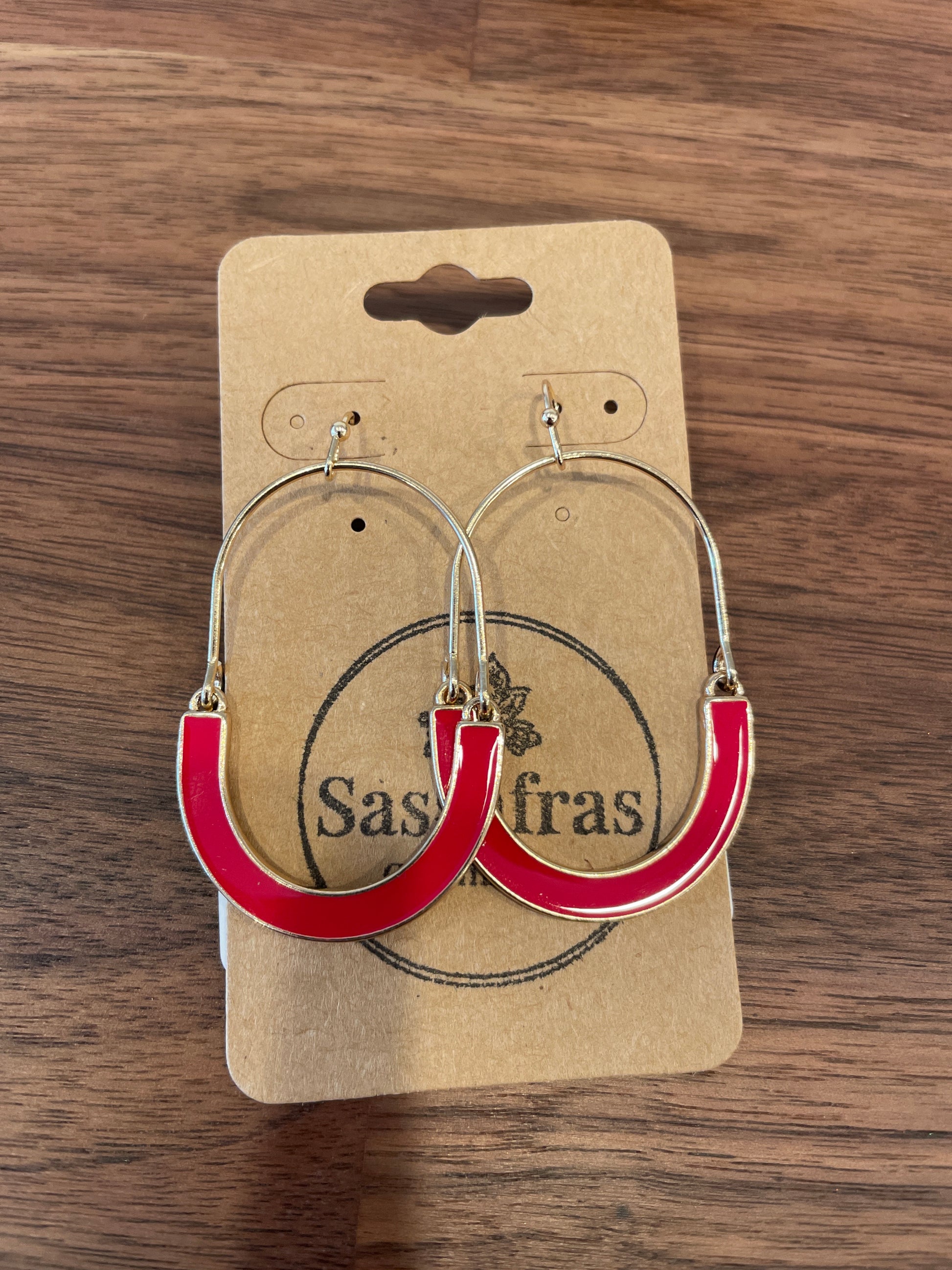 Epoxy Color U Shape Earrings Golden Stella