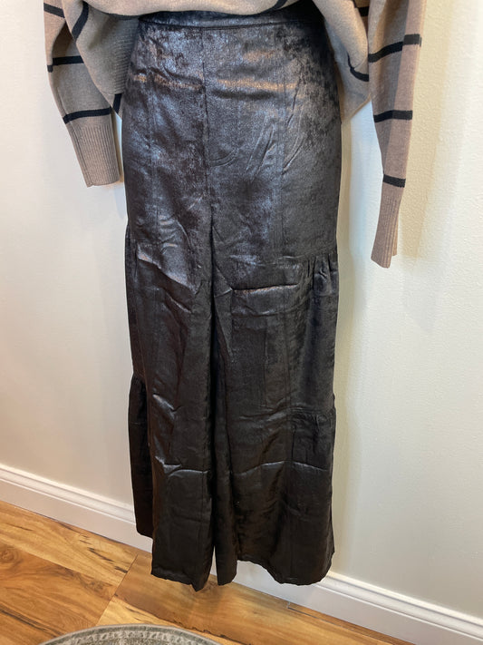 Elastic Waist Tiered Wide Leg Pant Current Air