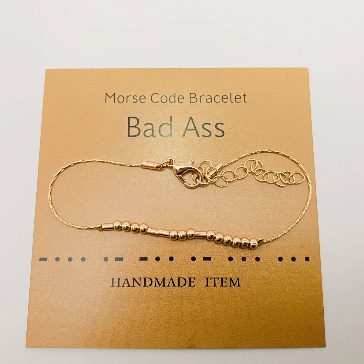 Handmade Golden Morse Code Bracelet