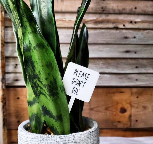 Snarky Plant Marker Stake - Please Don't Die