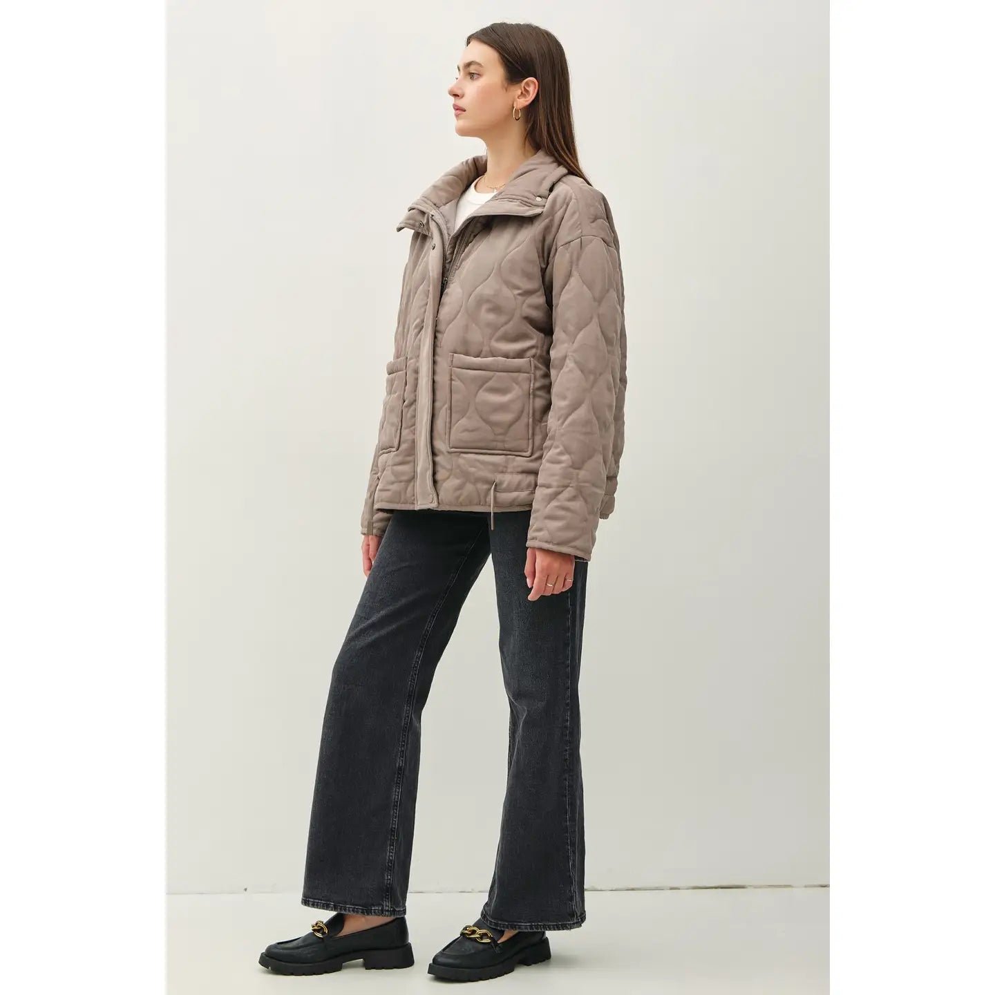 Quilted Puffer High Collar Jacket Be Cool
