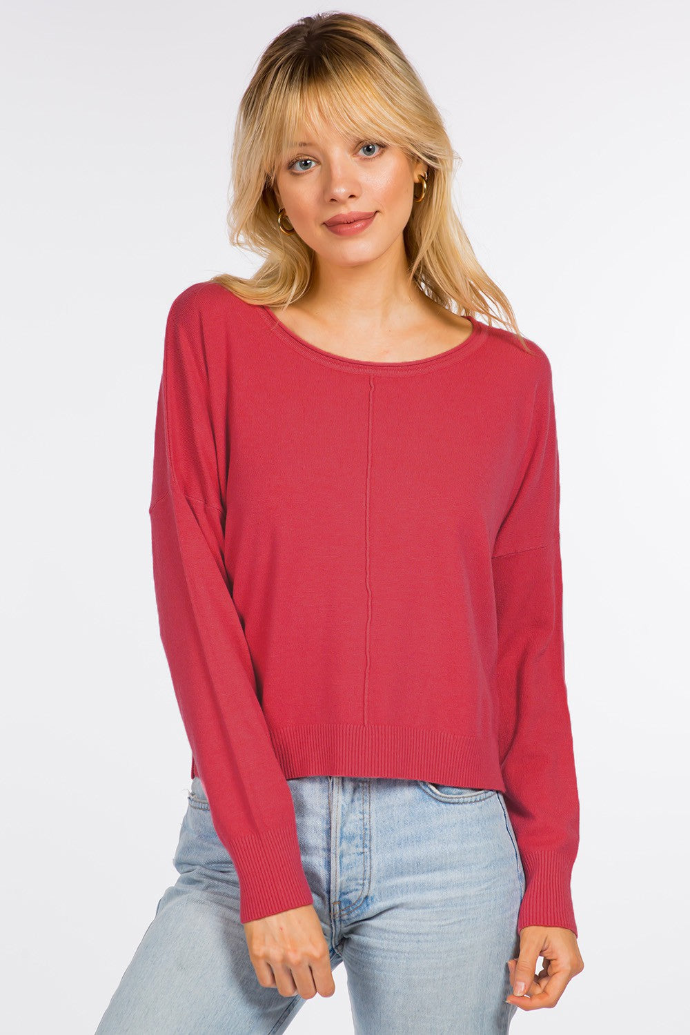 Seam Front Round Neck Sweater Dreamers by Debut