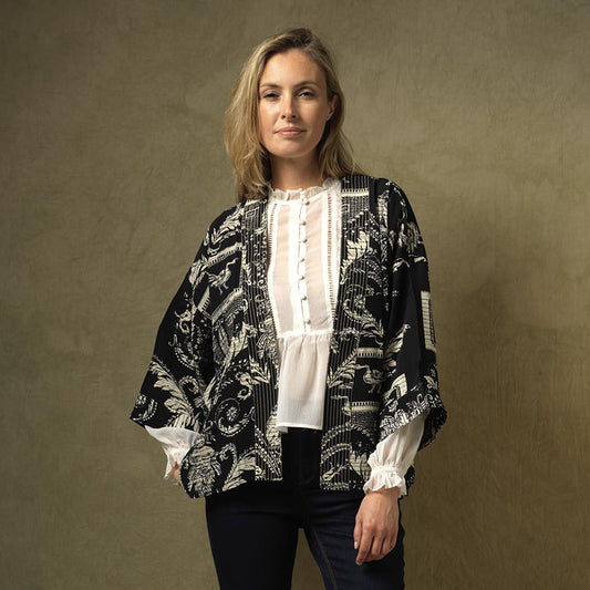 Vintage Damask Short Kimono