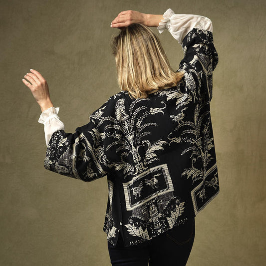 Vintage Damask Short Kimono