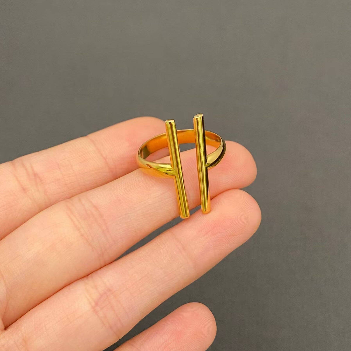 Multi Style 18K Gold Plated S.Steel Geometric Ring - FGS