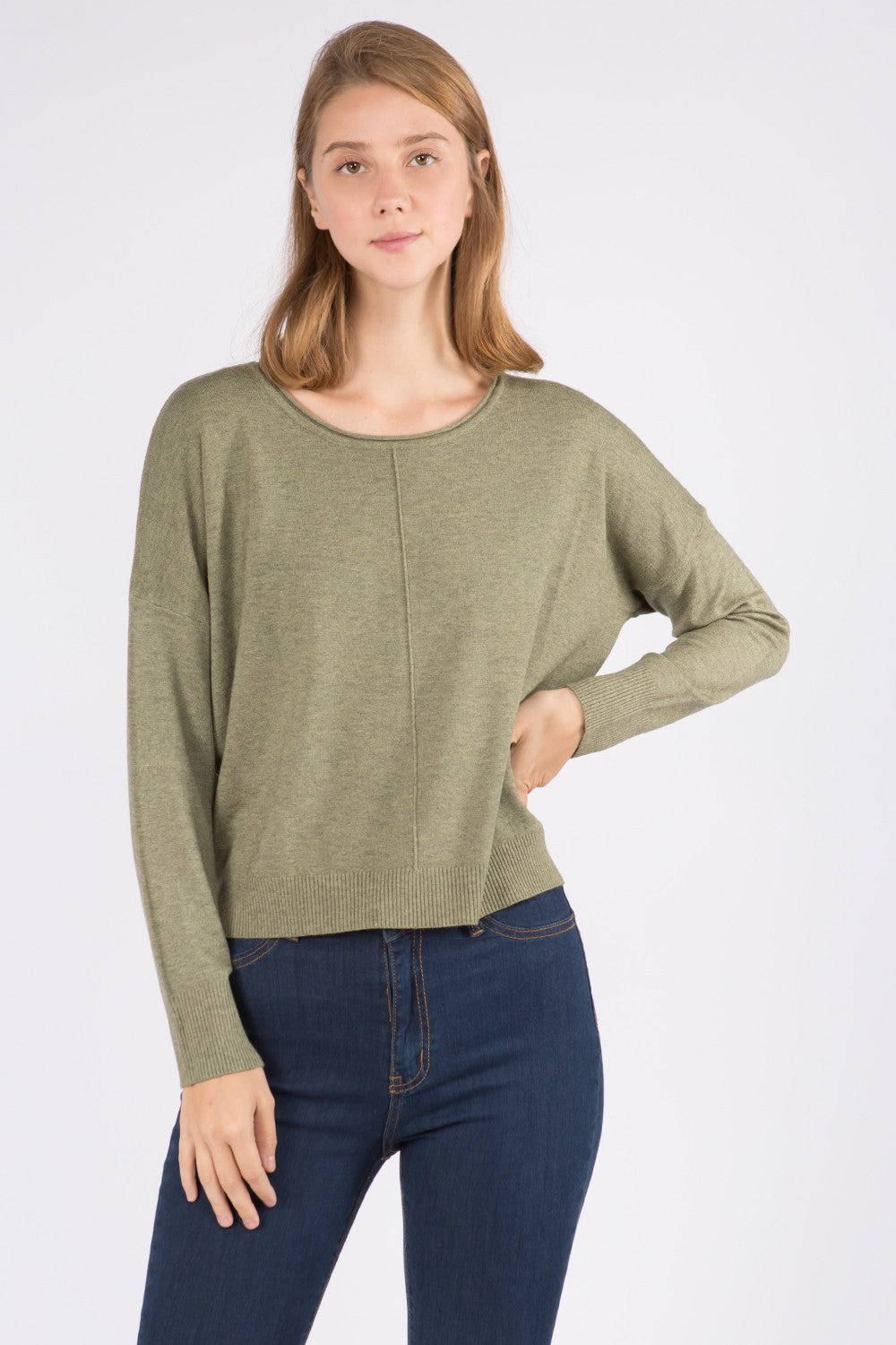 Seam Front Round Neck Sweater Dreamers by Debut