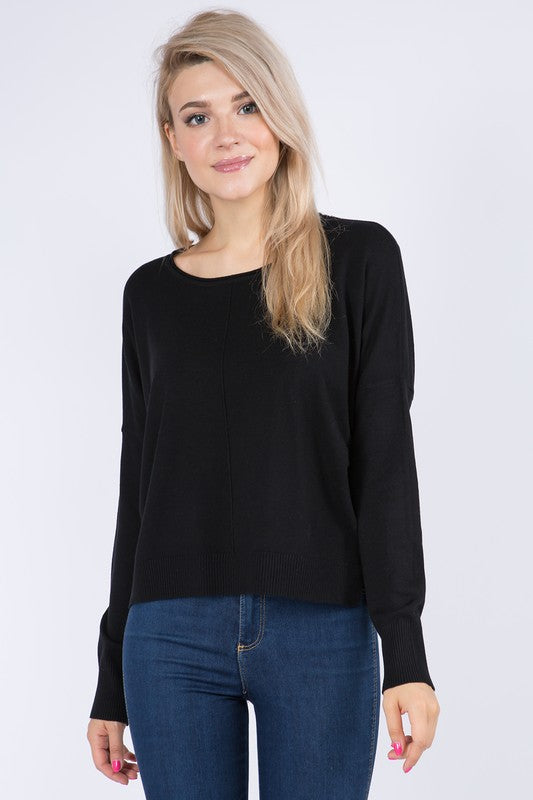 Seam Front Round Neck Sweater Dreamers by Debut