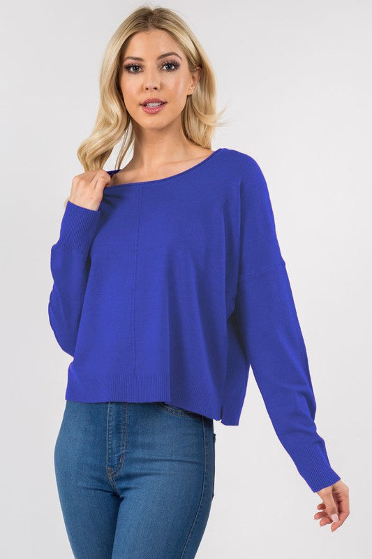 Seam Front Round Neck Sweater Dreamers by Debut
