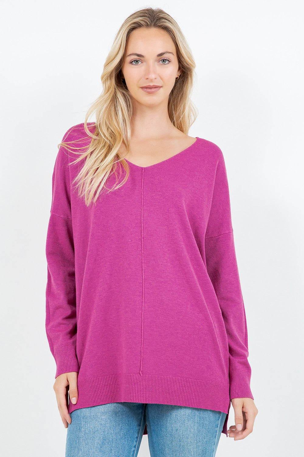 V-Neck Tunic Sweater