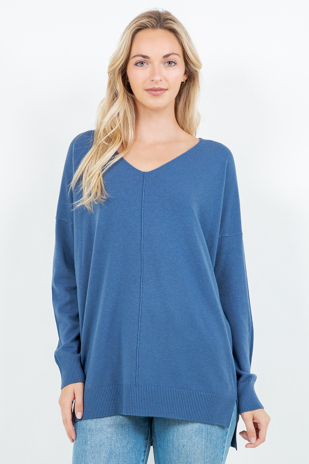 V-Neck Tunic Sweater