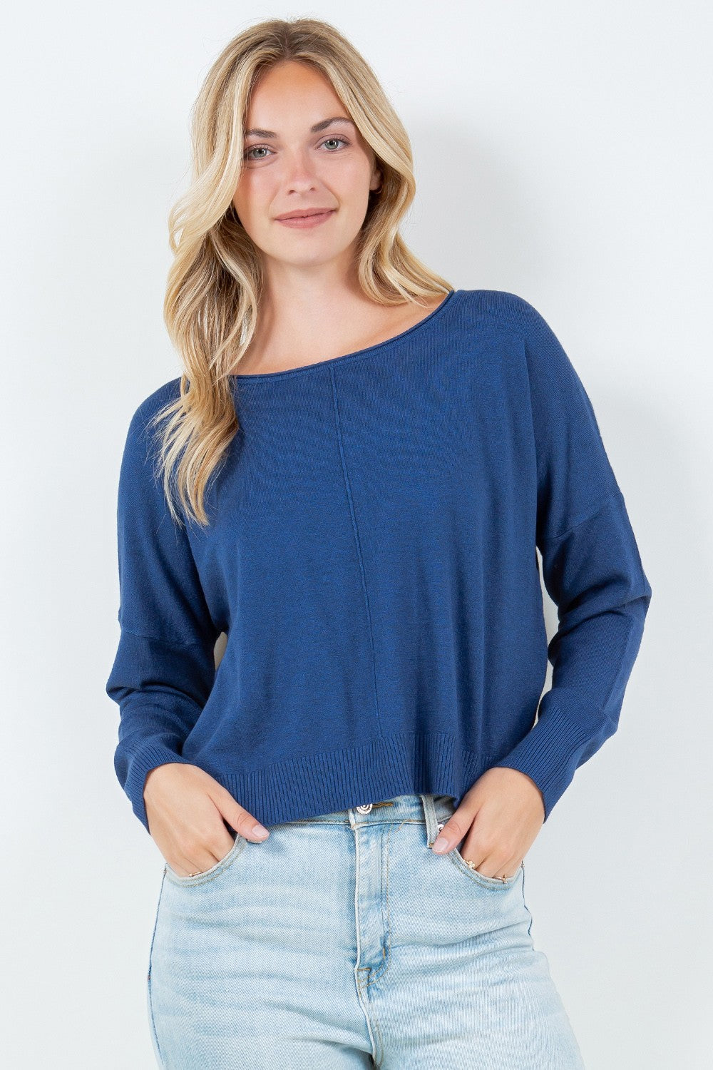 Seam Front Round Neck Sweater Dreamers by Debut