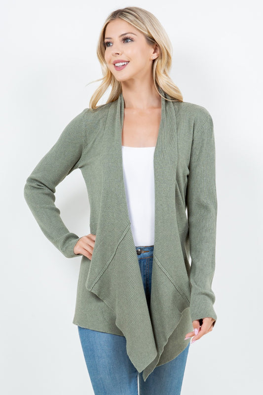Ribbed Open Front Cardigan Dreamers by Debut
