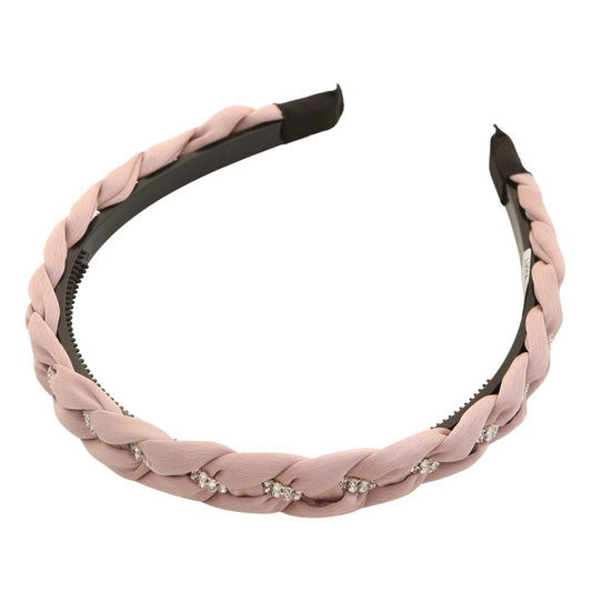 Thin Braided Rhinestone Headband