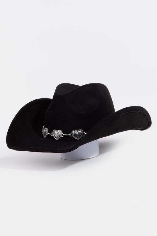 Engraved Heart Chain Cowboy Hat
