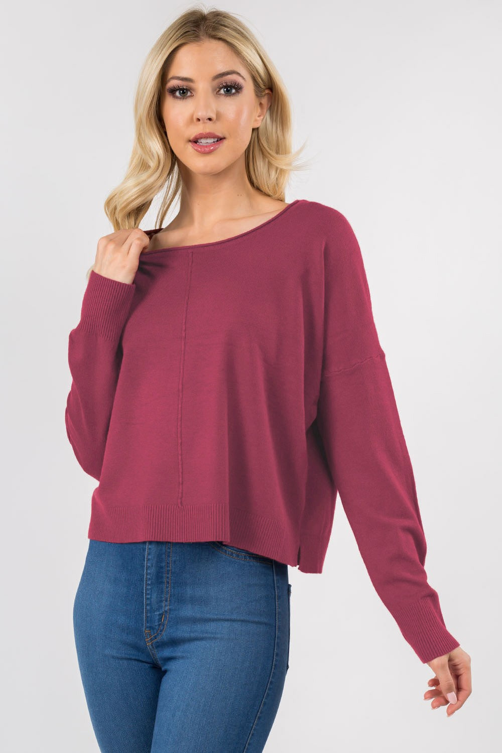 Seam Front Round Neck Sweater Dreamers by Debut